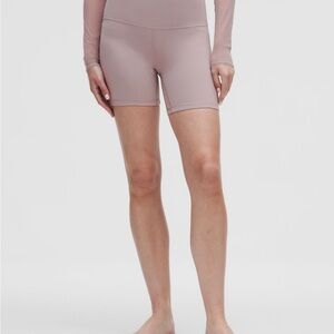 NWT Lululemon Align High Rise Mauve Grey Bike Shorts 6” inseam